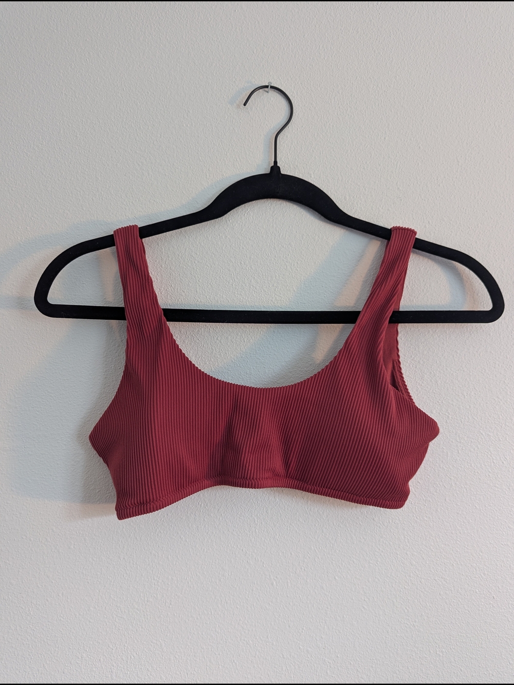 BuffBunny Ribbed Bikini Top, Removable Pads - Mauve Rose Pink